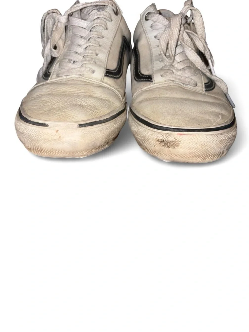 Vans Off-White Low-Top Sneakers with Black Side Stripe